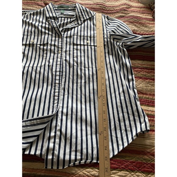 Lauren Ralph Lauren Long Roll-Tab Sleeve Button Front Cotton Shirt. Sz XL - Picture 10 of 10